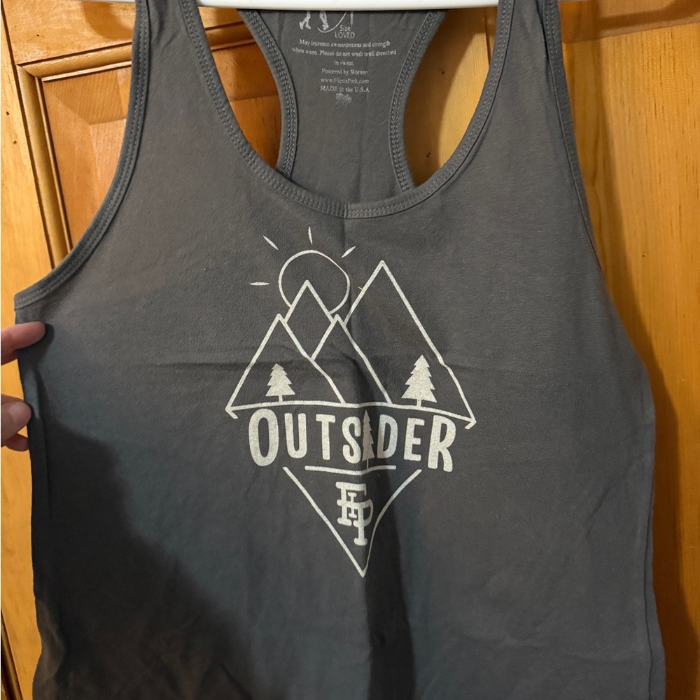 Gray 'Outsider' Graphic Tank Top